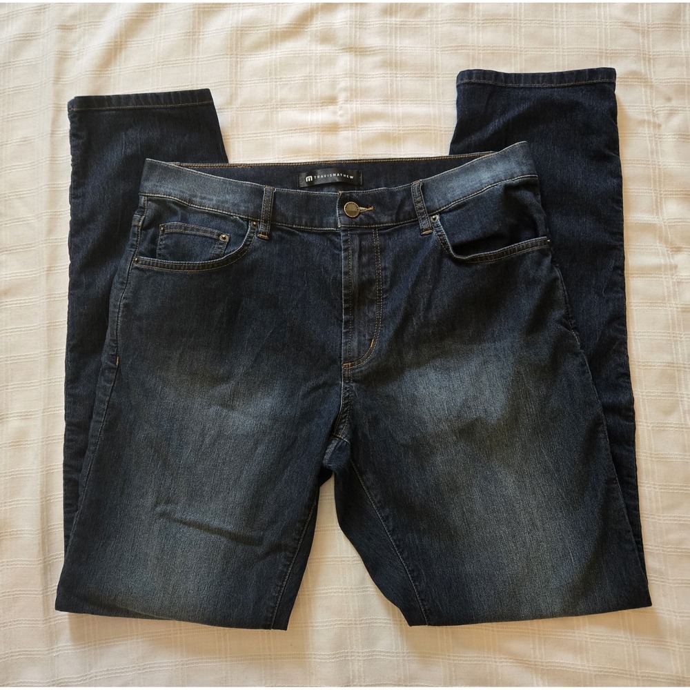 Travis Mathew Legacy Featherweight Jeans Men's 32x31 Indigo Denim Stretch EUC